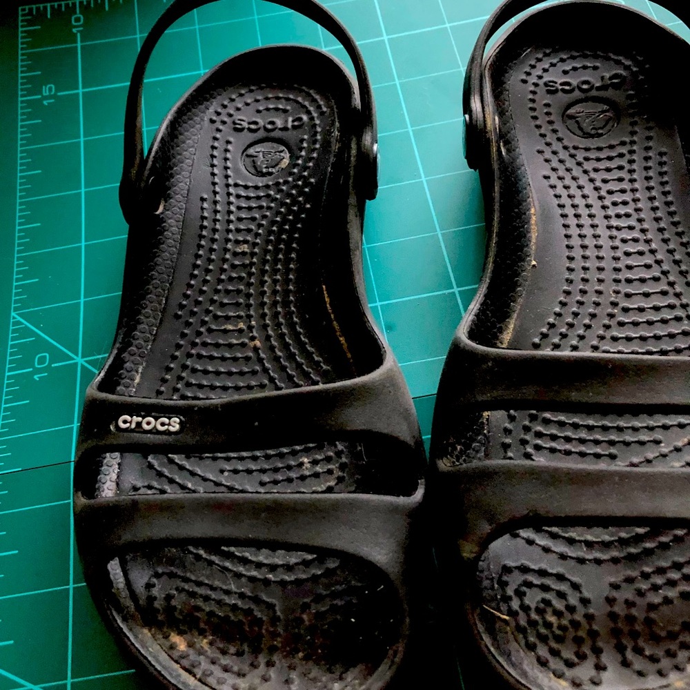 Black slip on Crocs
